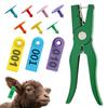 Sheep Ear Tags 001-100 Number Tags Livestock Animal Tags Ear Tag Applicator for Cows Goats Sheep Pigs Farm Animals