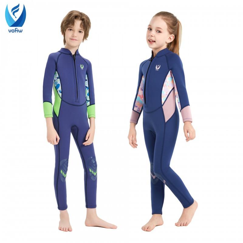 Kids 3mm Neoprene Wetsuit Diving Surfing Swimming UV Protection Long Sleeve Full Body Suit Boys Girls