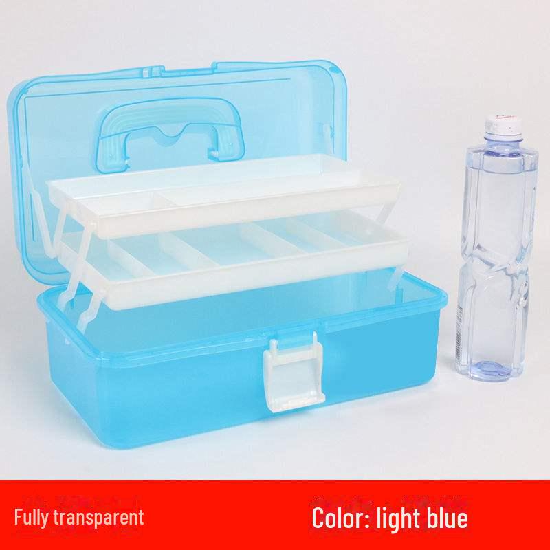 Большая вместимость, 3-слойная прозрачная коробка для хранения художественных инструментов и карандашей