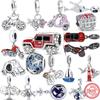 Original Design 925 Sterling Silver SUV Electric Car Airplane Bicycle Beads Fit  Charms Bracelet Fashion DIY Jewelry Gift