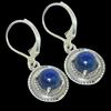 Natural Lapis Lazuli Gemstone 925 Solid Sterling Silver Gift Earring 1.25" H0n68