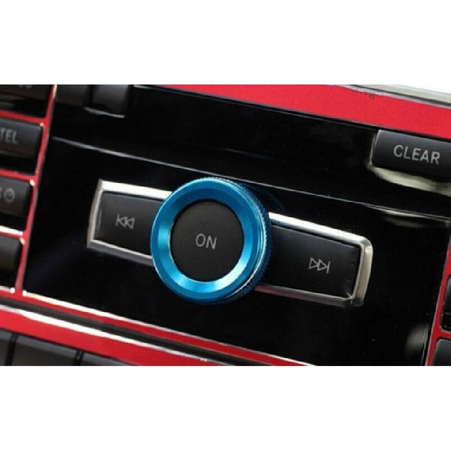 Blue Aluminum CD Switch Button Knob Cover Trim 1X Fit For Benz C-Class 2007-2014