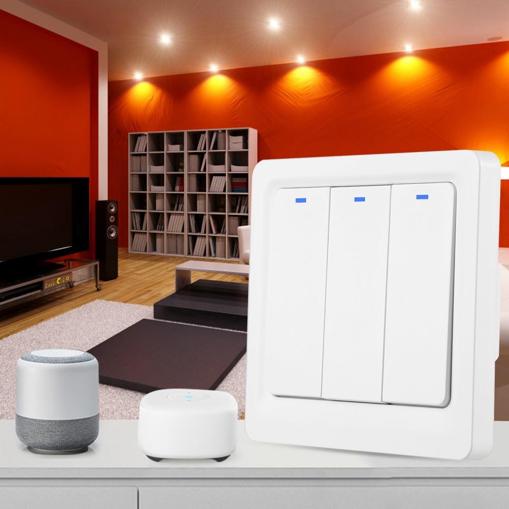 WiFi умный пульт дистанционного управления настенный сенсорный выключатель света для голосового управления Google Home EU 100-250 В