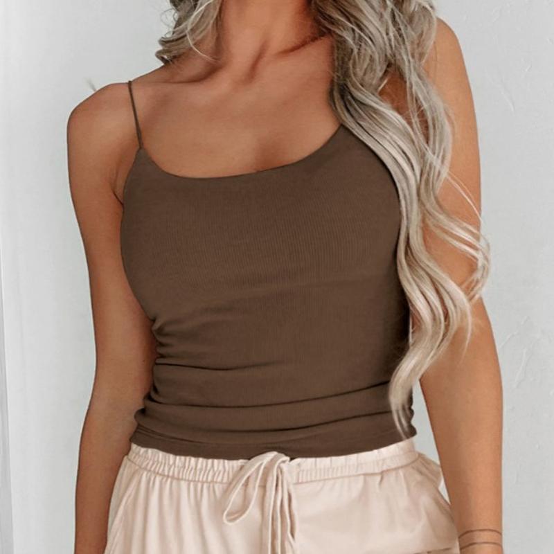 Новый летний женский вязаный топ на бретелях, сексуальный жилет на бретельках, повседневный 2024, облегающие майки, базовые короткие топы, женские эластичные однотонные модные женские костюмы 85