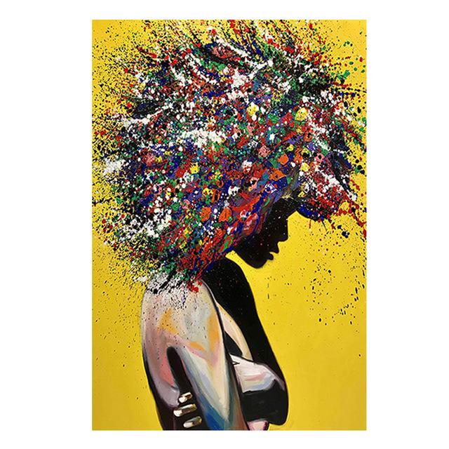 Граффити Искусство Абстрактная Девушка Холст Картины Современные Поп-Арт Плакаты и Принты Куадрос Настенная Картина Для Гостиной Домашний Декор