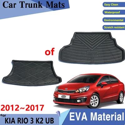 Коврик в багажник автомобиля 3D EVA Материал для KIA RIO 3 K2 UB Sedan Hatchback 2012~2017 Car Easy Clean Cargo Tray Trunk Rear Pad Accessories
