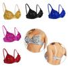 Women Fashion Lingerie Shiny Sequins Beading Padded Bra Top Raves Dances Club Wear