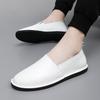 Fashion Summer Genuine Leather Bean Shoes New Soft Soled Non-slip Mens Casual Shoes High End Lightweight Comfortable Minimalist Loafers