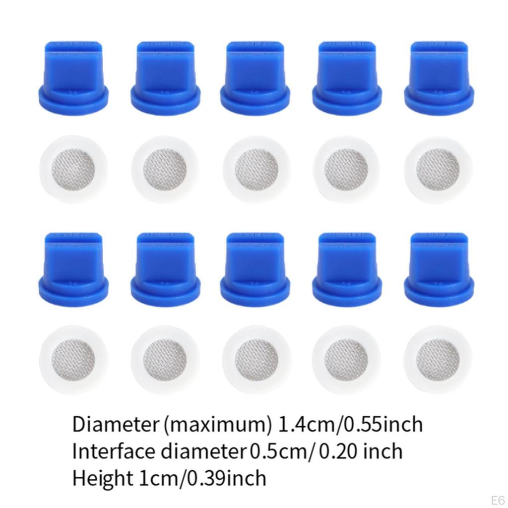 10 сельскохозяйственных распылительных форсунок с фильтрующими кольцами O под углом 110° для эффективной очистки