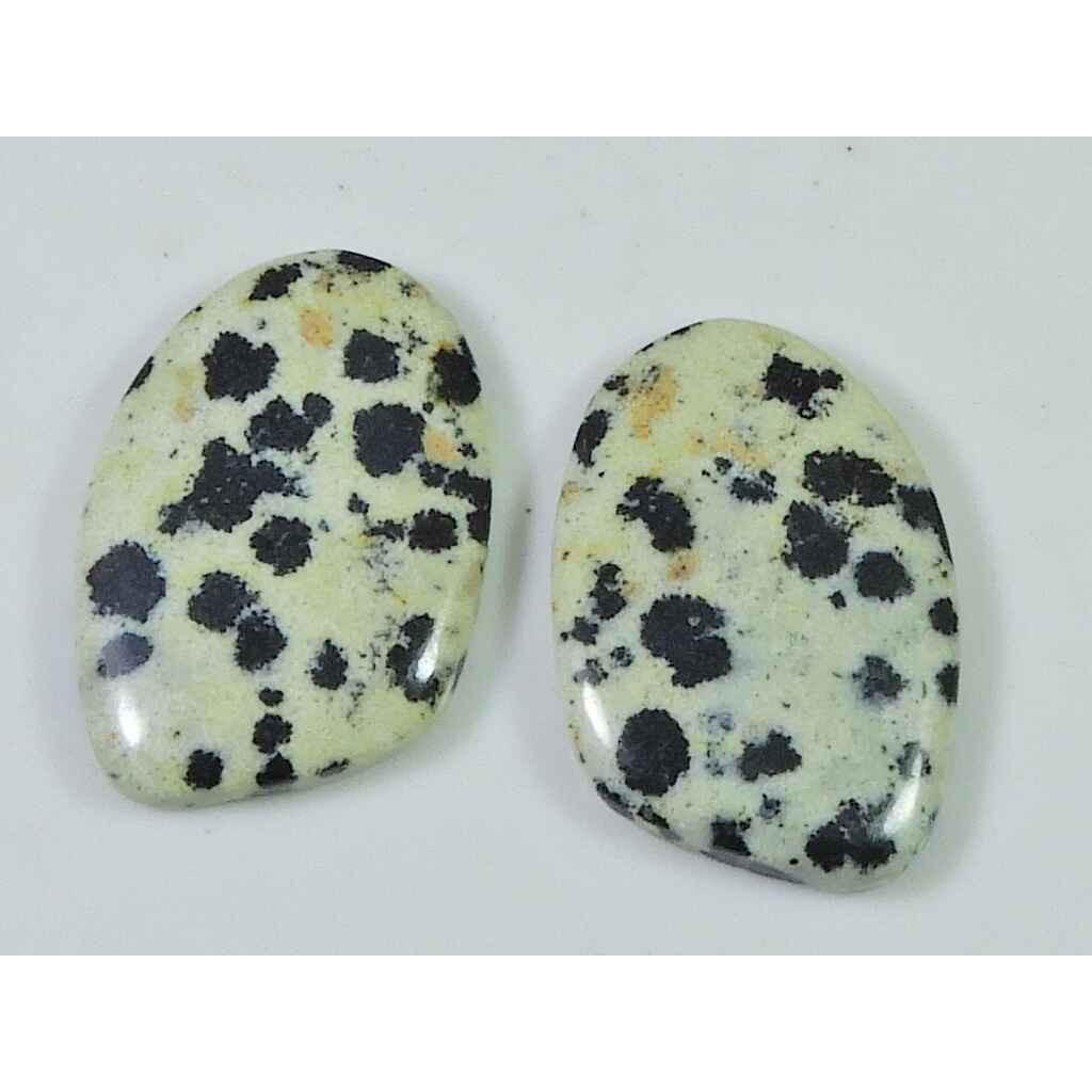15.85Cts. Natural Dalmation Jasper (14mm X 21mm Each) Cabochon Match Pair SK-2525