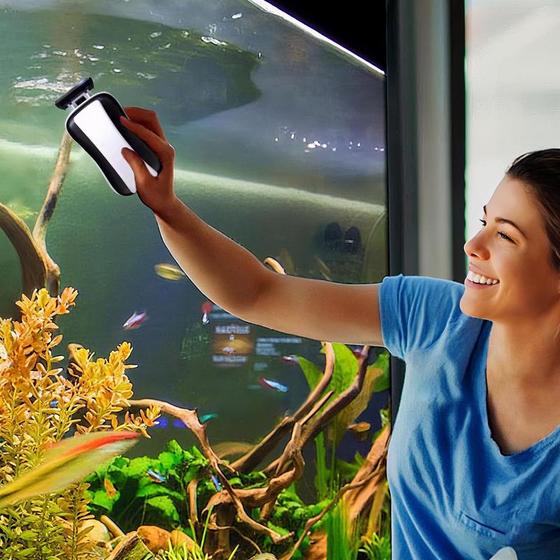 Магнитный очиститель стекла аквариума, очиститель стекла аквариума, износостойкий плавающий инструмент для удаления грязи с аквариума для кухни, ванной комнаты