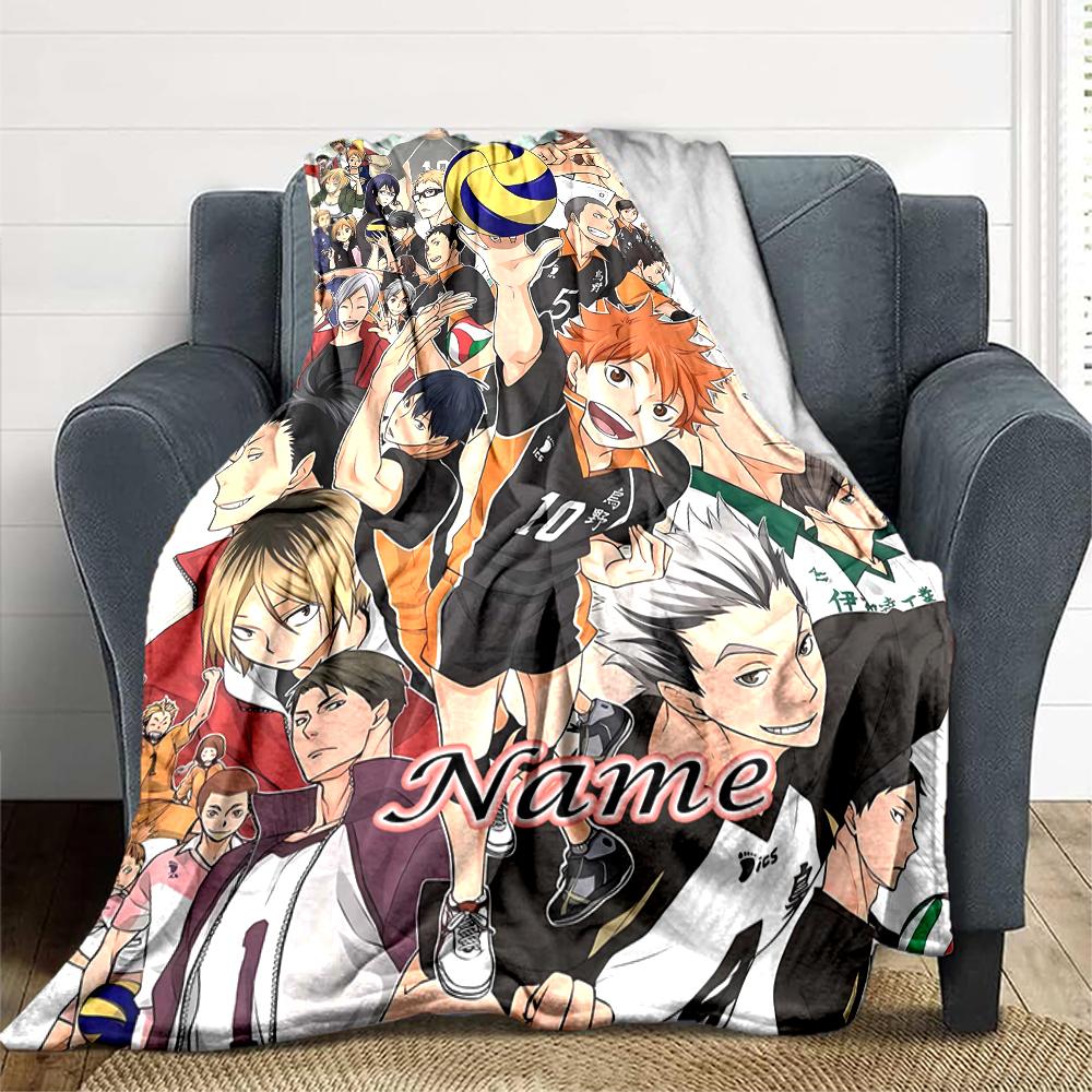 Custom 1pc Haikyuu! Team Spirit Blanket, Soft And Comfortable Blanket, Casual Warm, Camping Travel Blanket, Birthday Gift Q91272