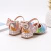Girls Children Mary Jane Shoes Rainbow Color Kids Shoes Back Bow Low Heels Party Wedding Shows Sandals for Girls 2024 New Chic