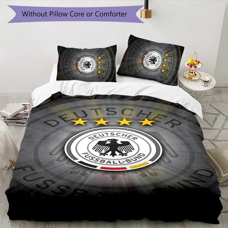 3pcs DFB Design Cover Set - HD Printed Bedding with 1 Cover and 2 Pillowcases - Perfect for Home and Dorm Decor