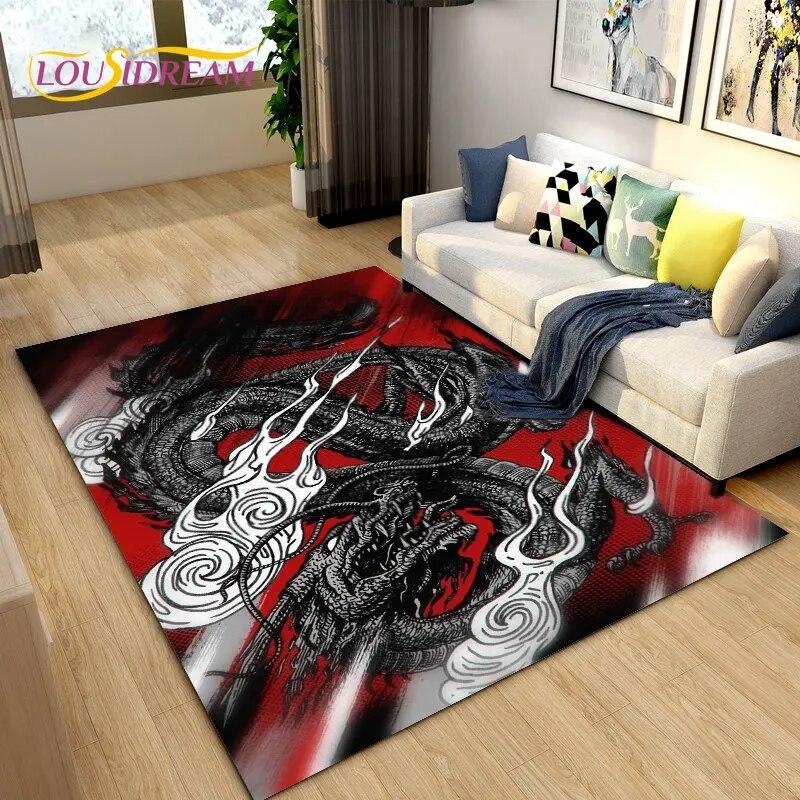 3D коврик с загадочным драконом, ковер для гостиной, спальни, дивана, коврик для украшения, детская игра, нескользящий напольный коврик