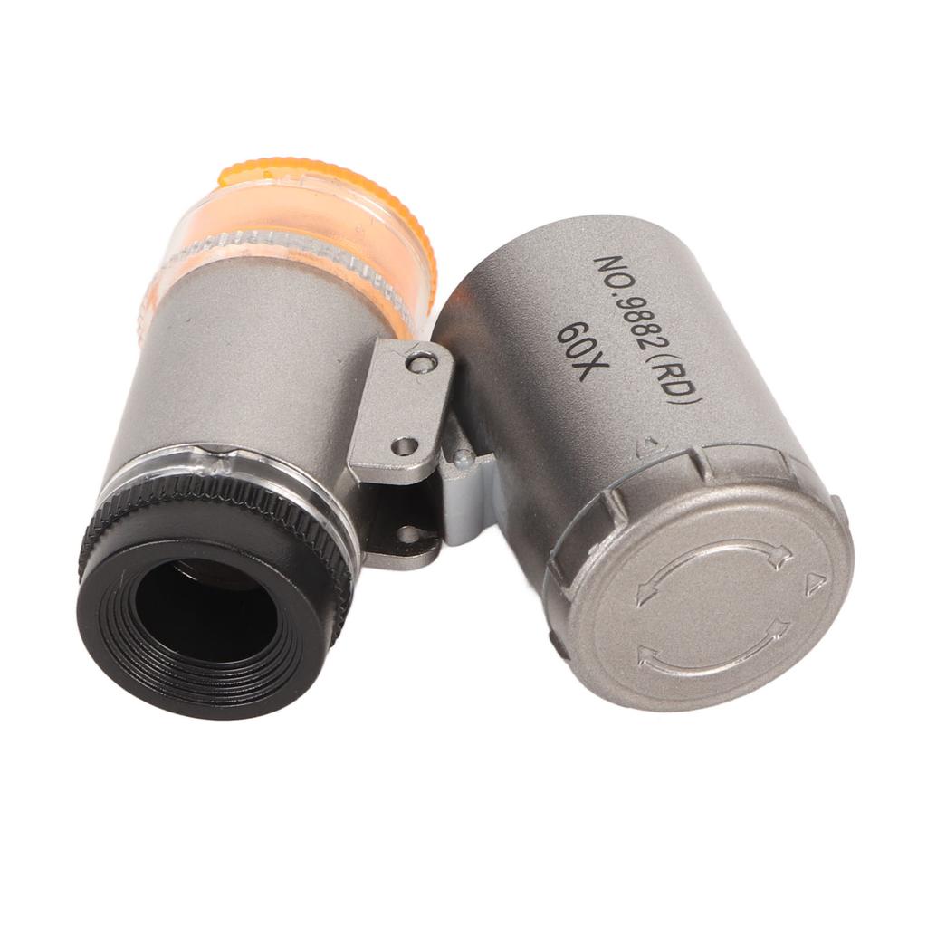 60X Mini Pocket Microscope Magnifier with LED Light Adjustable Portable Magnifying Glass UV