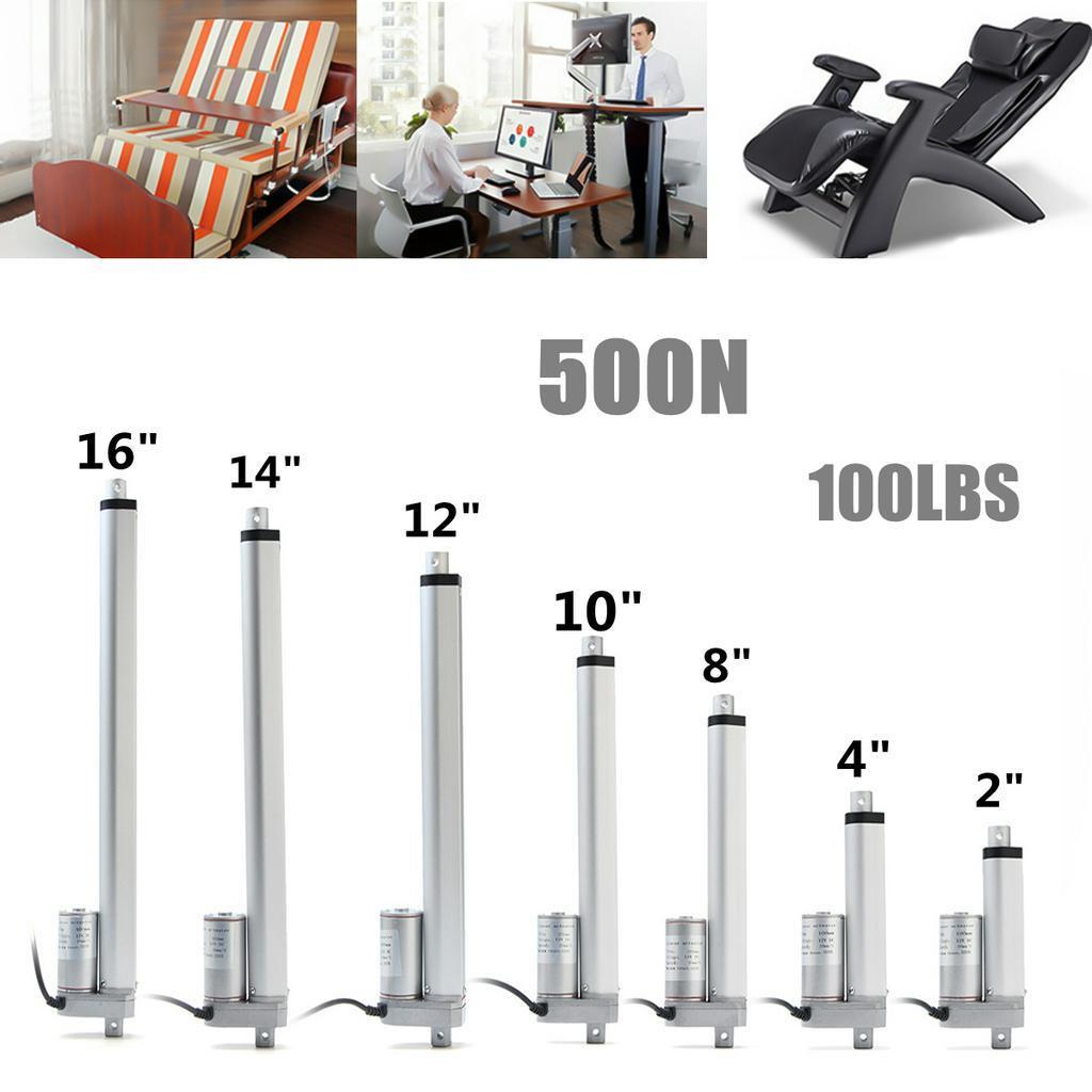 12V IP54 500Н 50-400мм Мотор линейного актуатора Электрический Промышленный Подъемник Открыватель двери Подъемный инструмент Номинальная скорость Изысканный белый