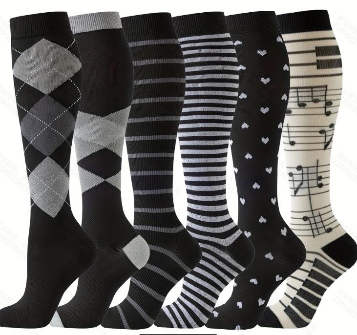 Осенние женские европейские и американские спортивные компрессионные гольфы до колена, высокоэластичные утягивающие гольфы для икр