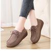New Leather Korean Version Versatile Lace Up Sponge Cake Autumn Thick Sole Height Increasing Lightweight Sloping Heel Casual Women's Single Shoes