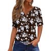 Women's T Shirt Tee Print Button Short Sleeve Daily Weekend Fashion Basic V- Neck Regular Top