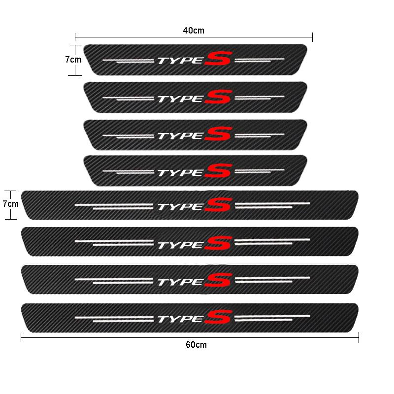 Автомобильный порог багажник бампер педаль анти царапина наклейка наклейка крышка протектор водонепроницаемый для Honda Civic Type R Type S TypeR TypeS