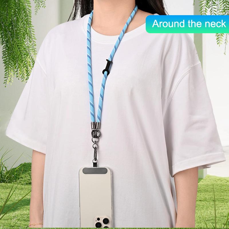 Универсальный шнурок для телефона, шнурок-ремешок против потери, съемный цветной шейный шнур, страховочная привязь для телефона, цепочка-брелок, веревка с картой