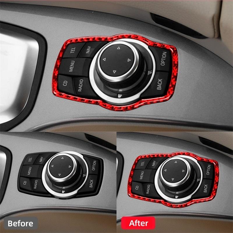 Для BMW 5 серии E60 2004-2010 автомобильные аксессуары карбоновый салон автомобильные мультимедийные кнопки отделка рамка крышка декоративные наклейки