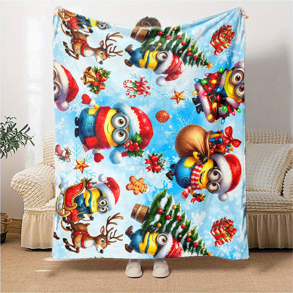 1Pc Christmas Gnome Parade Blanket Soft Throw Blanket For Home Bedroom Bed Sofa Travel Office Solid Christmas Blanket