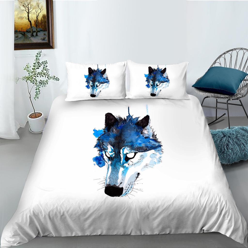 Animal Series Bedding Two Or Three-Piece Set Polyester Wolf Digital Printing