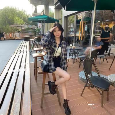 Клетчатая рубашка для женщин на весну и лето, свободного ленивого стиля, ретро, с длинным рукавом, кардиган, куртка