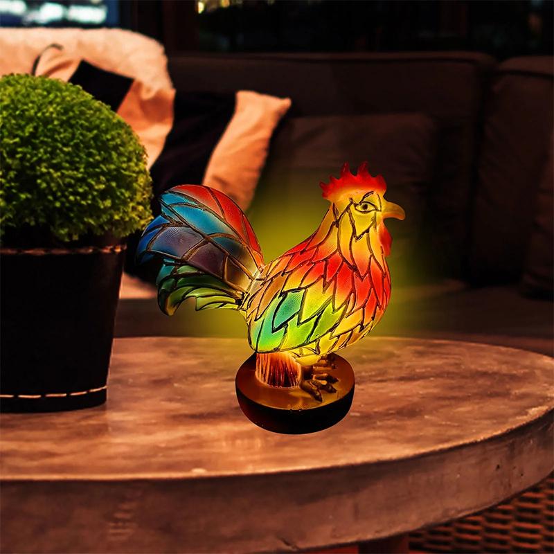 Серия настольных ламп с животными, Витражный кот, Дракон, Волк, Лошадь, Сова, Дельфин, Черепаха, Слон, Настольная лампа-ночник Русалка