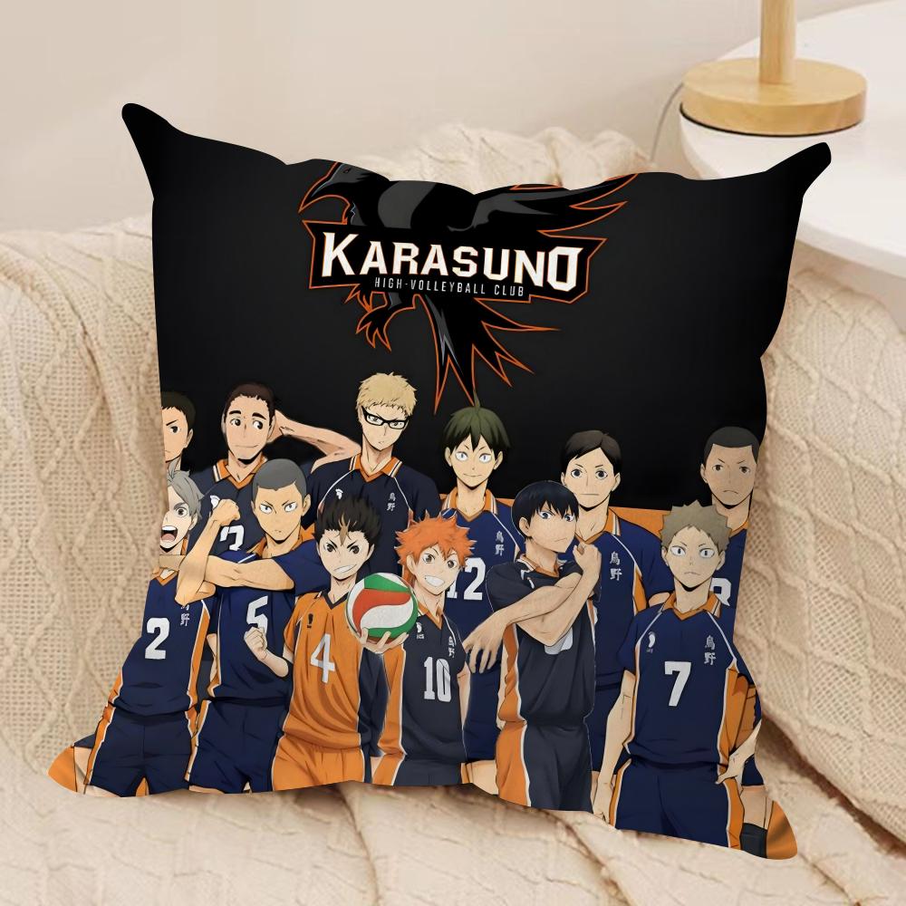 Anime HHaikyuu Cushion Cover Soft Plush Fabric DoubleSided Printed Sofa Cushion Cover for All Seasons Home Decor Gift