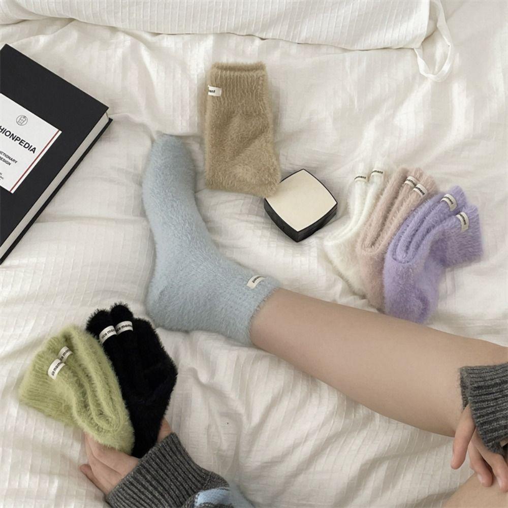 Winter Velvet Socks Warm Cotton Socks Thickened Mink Cashmere Socks  Women