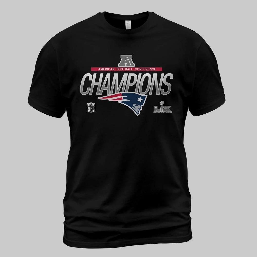 NE Patriot 2025 AFC Conference Championship Black TShirt Size S to 5XL Unisex T-Shirt