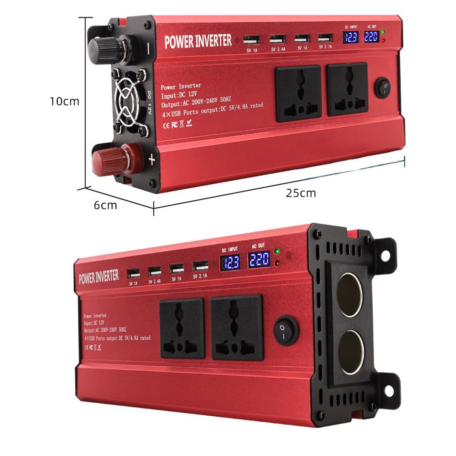 1200 Вт интеллектуальный ЖК-дисплей с двойным цифровым дисплеем, 4 USB-интерфейса, автомобильный дом, уличный источник питания, сбой в питании, инверторный источник питания