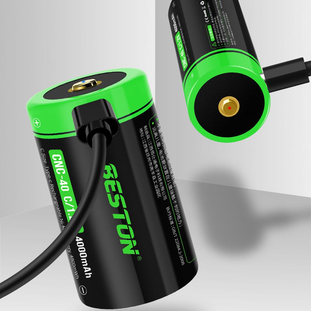 1,2 В NI-MH аккумулятор для водонагревателя, фонарик, 4000 мАч, тип C, USB аккумуляторная батарея