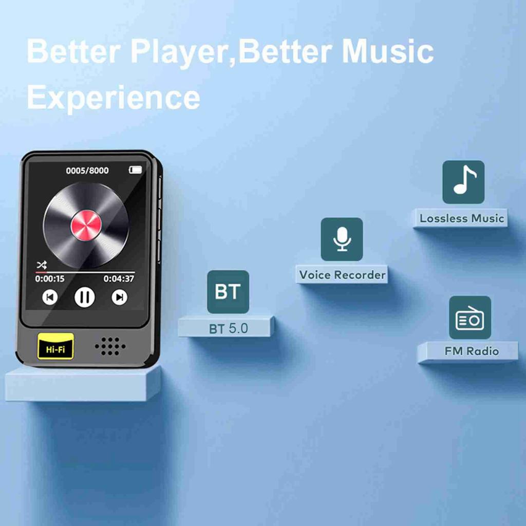 USB Аудиоплеер Hi Fi MP3-плеер Мини MP3 MP4-плеер с динамиком BT USB-зарядка Подходит для спорта и путешествий Музыка
