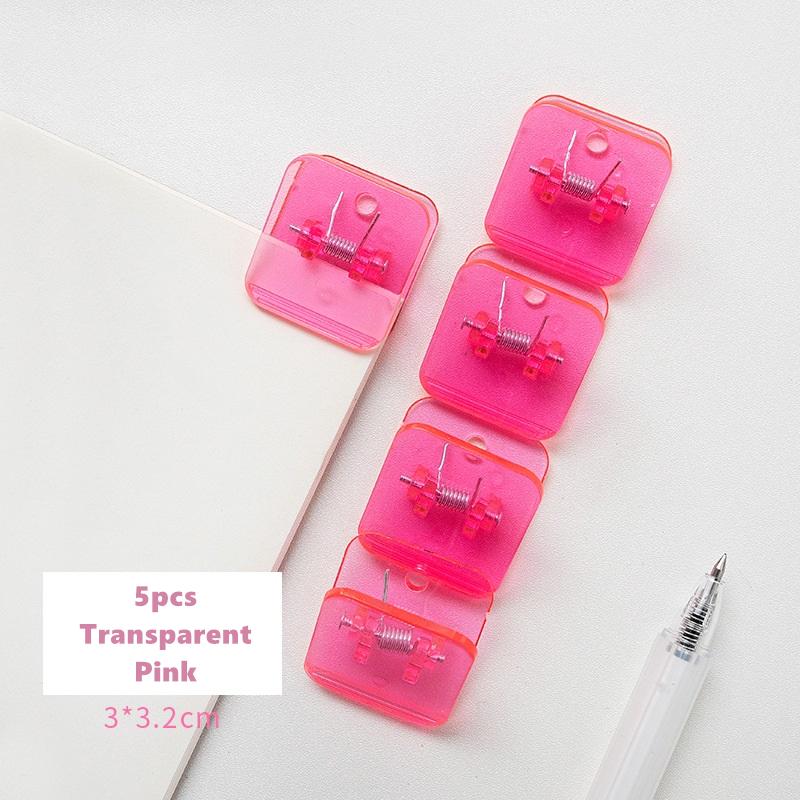 5 шт., конфетные мини-квадратные зажимы, прозрачный и однотонный держатель для страниц, зажим для бумаг, зажим для файлов, журналов, книг, бытовой техники