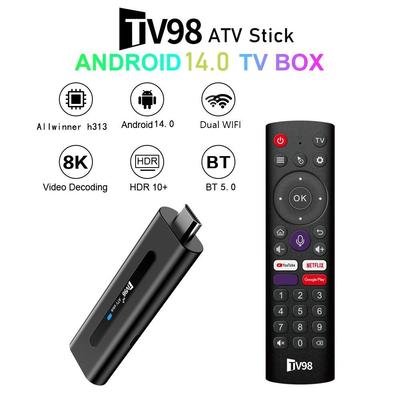 H313 Smart TV Box 8K Android 14.0 Smart TV Stick 2.4G 5G Dual WiFi Google Voice Bluetooth5.0 медиаплеер Set Top Box 1/2 ГБ ОЗУ и 8/16 ГБ ПЗУ опционально