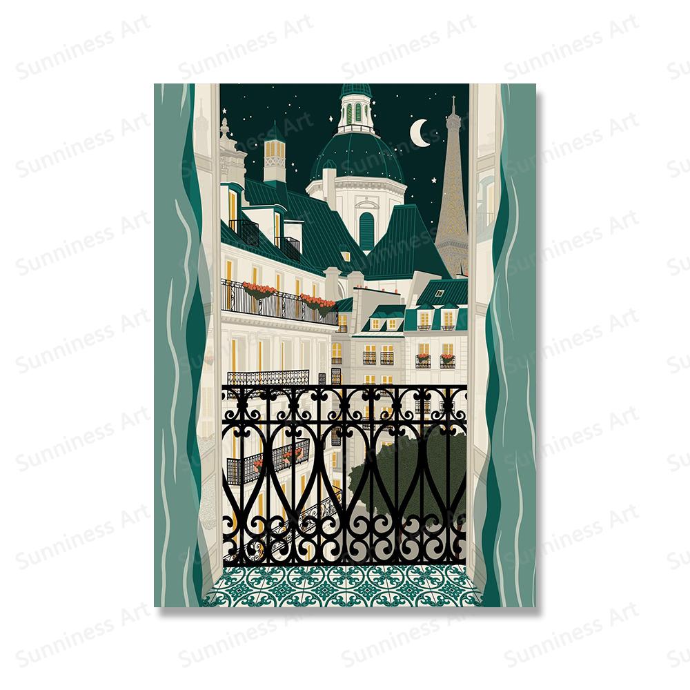 Paris London New York Milan China Wall Art Canvas Painting Nordic Landscape Poster And Print Wall Pictures For Living Room Decor