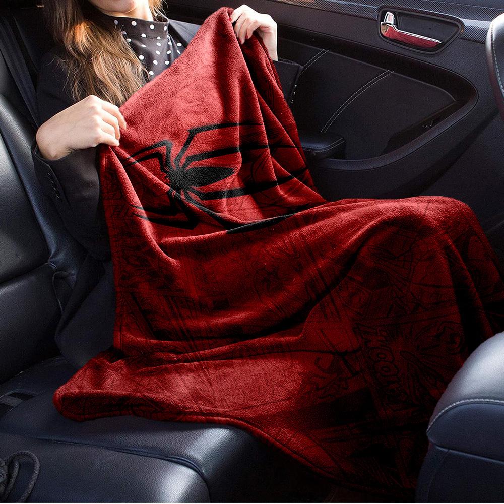 1pc Flannel Spiderman Pattern Sofa Blanket for Living Room and Bedroom, Can Be Given as a Gift to Friends and Family, Also Can