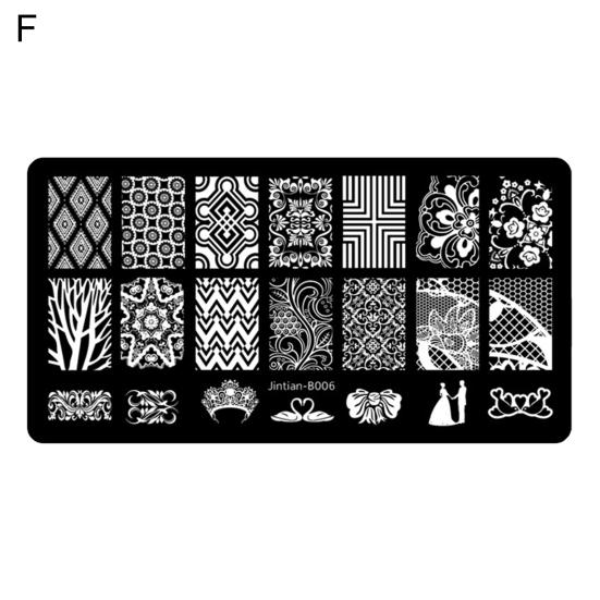 Нежная пластина для штамповки ногтей, различные стили, изготовление мини-арта для ногтей