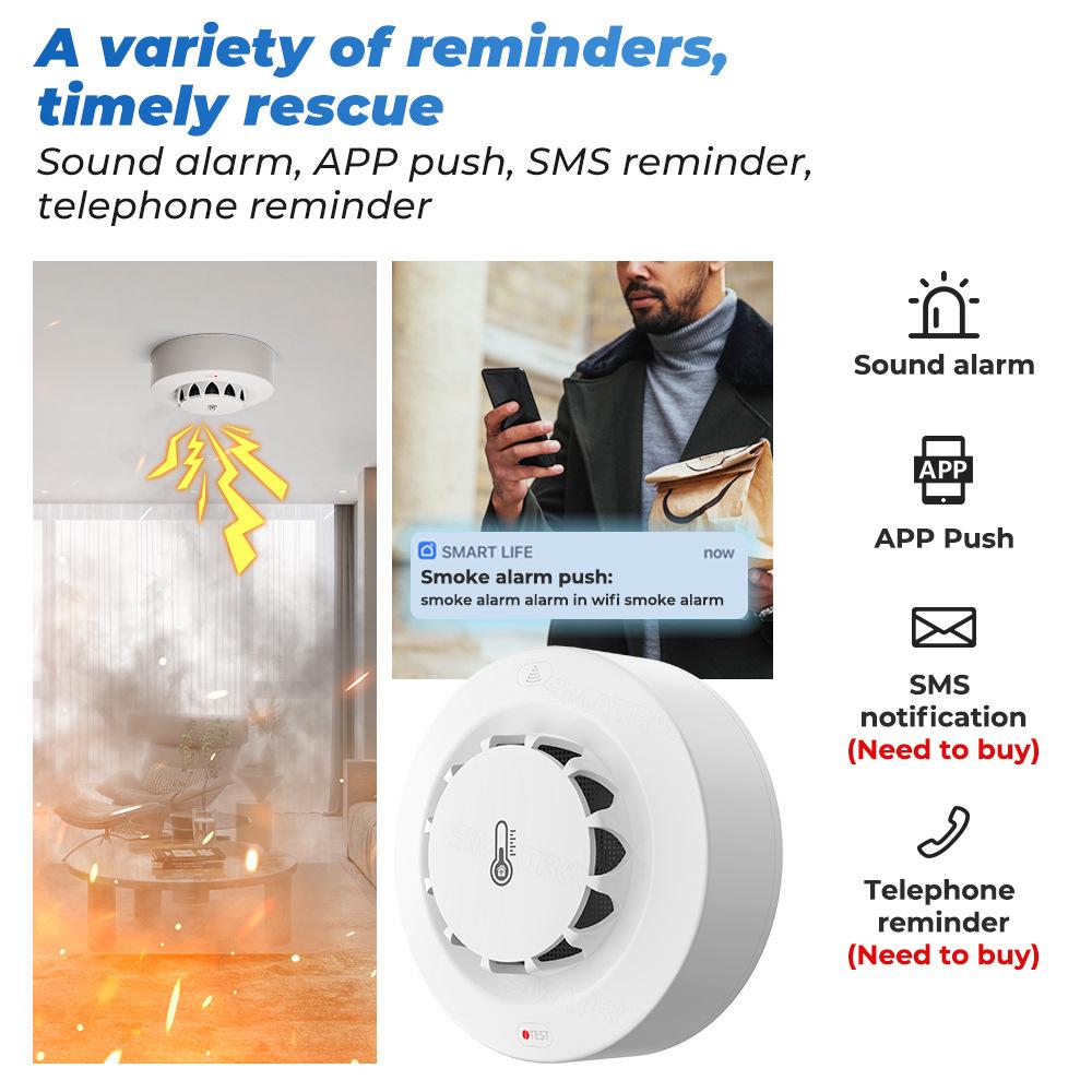 Tuya Smart WiFi Smoke Detector with Temperature and Humidity Sensing