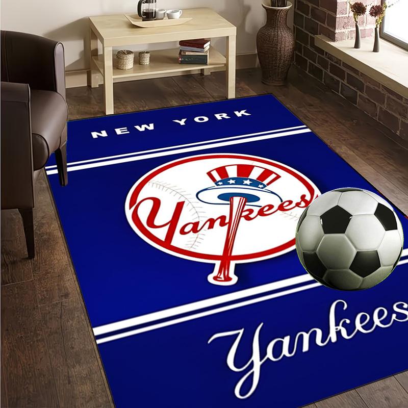 Yankees Baseball Team Logo Rug Office Carpet Non-Slip Mat, Chair Rug Floor Covering for Gaming, Bedroom, Living Room , Home Decor Christmas Gift