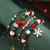 New Christmas Beaded Jewelry Four-pack Women's Bracelet Santa Claus Snowflake Bracelet Christmas