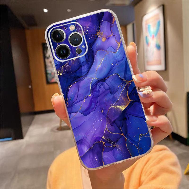 Чехол для телефона Carcasa Funda Для iPhone 16 15 13 14 11 12 Pro Max 16 14 12 13 Pro 15 Plus 16E Мраморный чехол