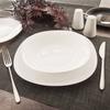 LUNA Square White Opal Glass Dinner Plate 26.5cm