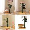 Wooden Cat Tree And Scratching Board With Bamboo Elements For Indoor Play