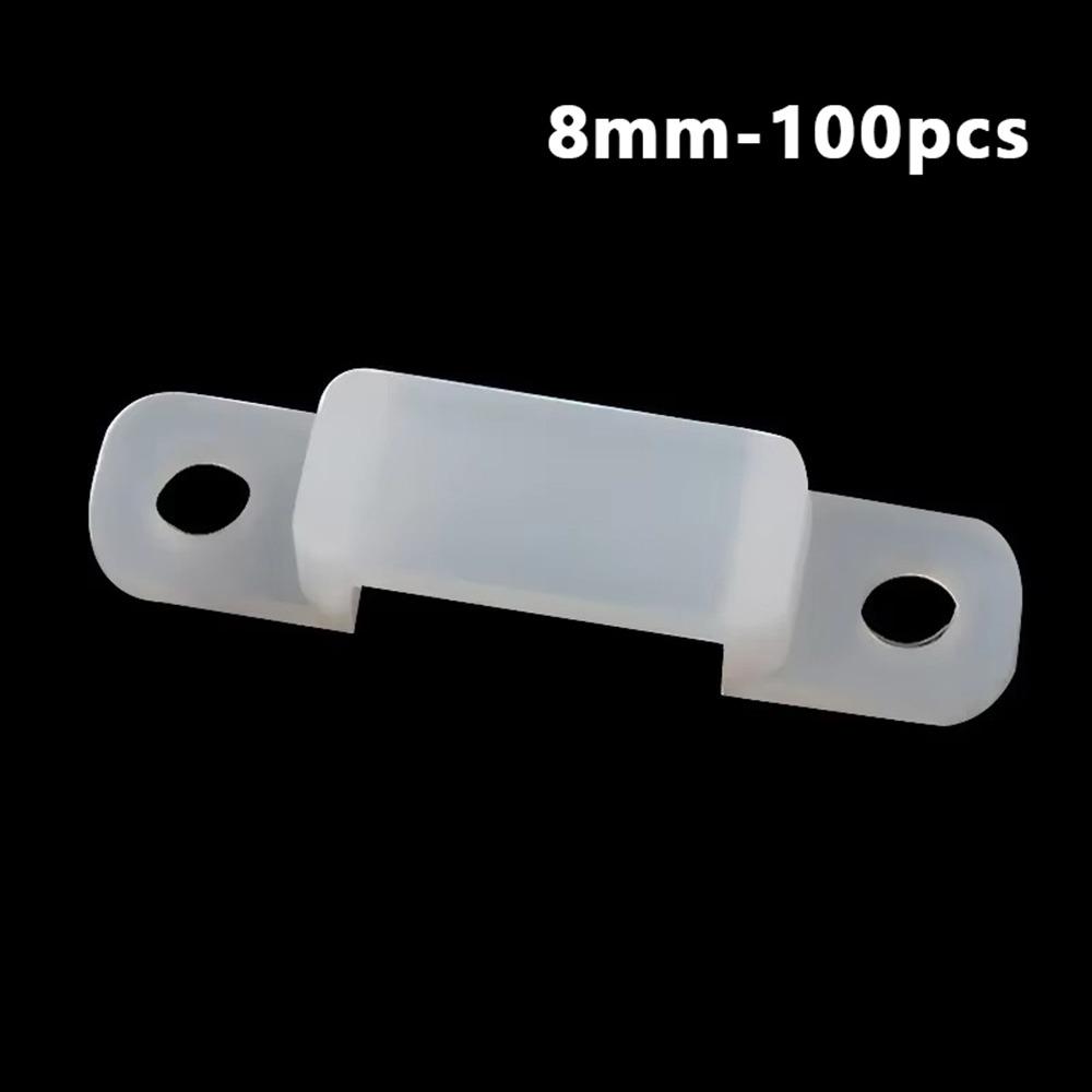 100 шт. Силиконовые фиксирующие клипсы для светодиодной ленты, без затенения, монтажные кронштейны для светодиодной ленты, фиксация светодиодной ленты