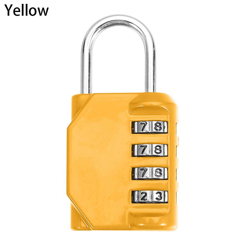 Combination Lock Resettable Metal Code Lock Password Lock 4 Dial Digit Padlock Travel Accessories
